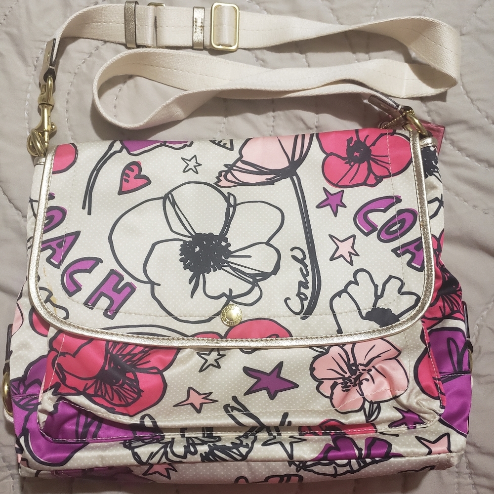 Coach champagne poppy satchel